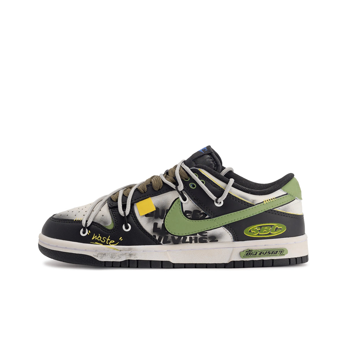 Custom Shrek Dunk Green/Black – hand-painted custom sneakers | DiySneakers