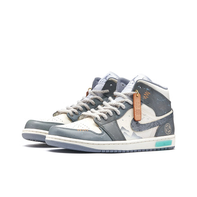 Custom Good Fortune Arrives - CNY Limited Edition Air Jordan 1 Gray – custom sneakers view 2 | DiySneakers