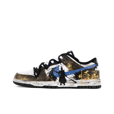 Custom Ruyi Jingu Bang Dunk Black Myth Goku Black and Gold – custom sneakers view 2 | DiySneakers