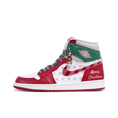Custom Christmas Star Air Jordan 1 – custom sneakers view 2 | DiySneakers