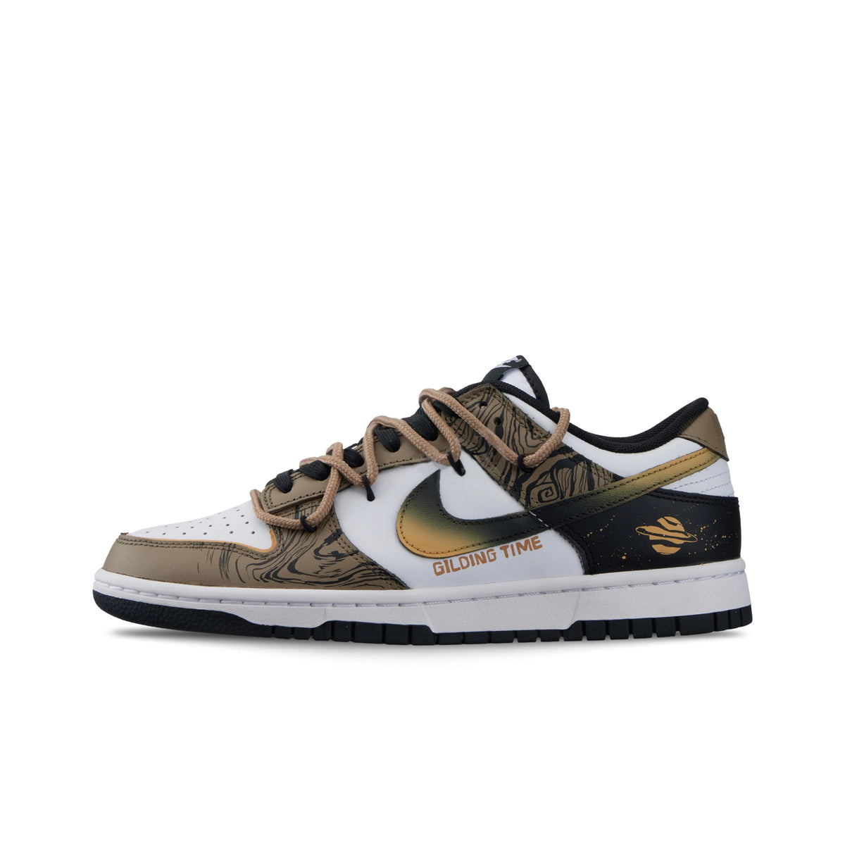 Custom Golden Years Dunk Brown/Black – hand-painted custom sneakers | DiySneakers