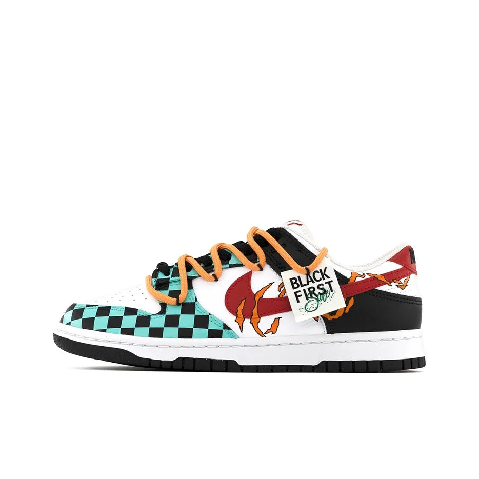 Custom Demon Slayer: Kimetsu no Yaiba - Tanjiro Kamado Dunk Low – hand-painted custom sneakers | DiySneakers