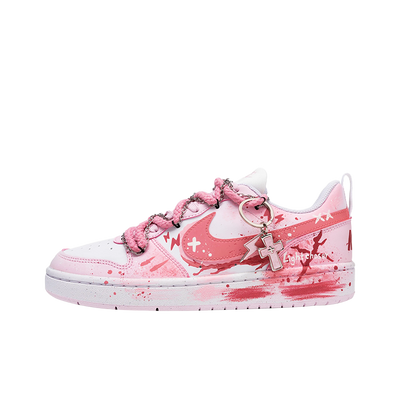 Custom Peach Blossoms Court Borough Four Color – custom sneakers view 2 | DiySneakers