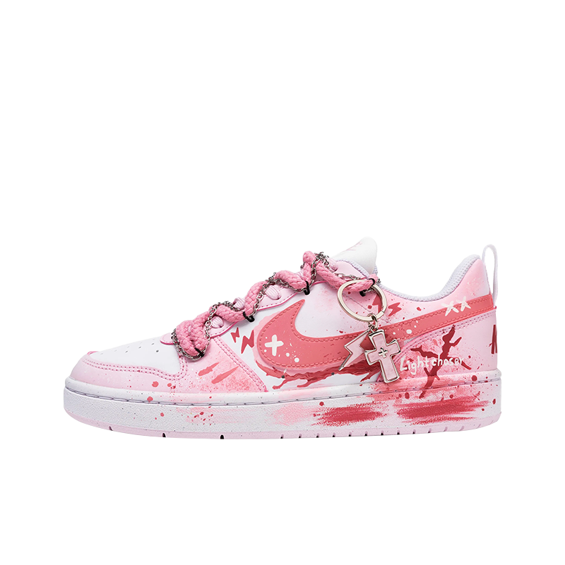 Custom Peach Blossoms Court Borough Four Color – custom sneakers view 2 | DiySneakers