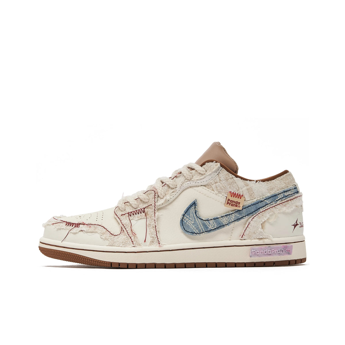 Custom Threads of Dreams Air Jordan Low - Top Beige/Blue – hand-painted custom sneakers | DiySneakers