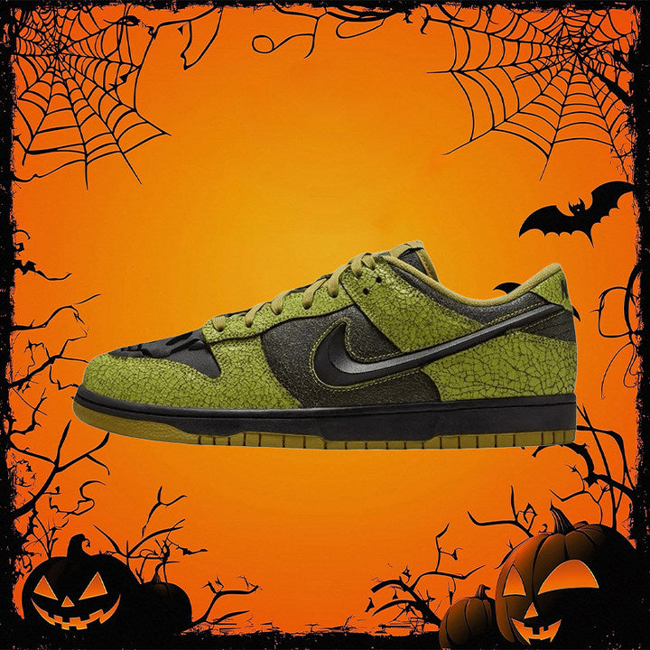 Custom Halloween Exclusive - Spectral Glow Dunk Green/Black – hand-painted custom sneakers | DiySneakers