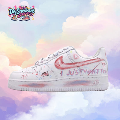 Custom S man confession doodle Air Force 1 – custom sneakers view 2 | DiySneakers