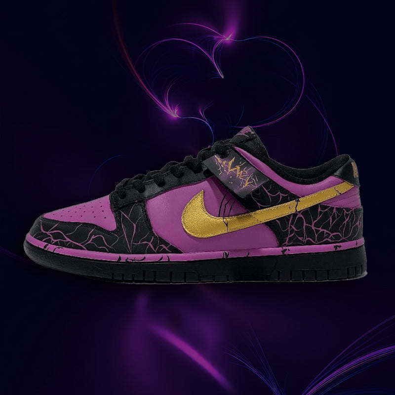 Custom Alien Invasion black and purple Dunk – hand-painted custom sneakers | DiySneakers