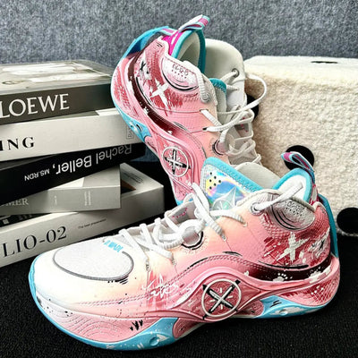 Pink Graffiti Custom Street LiNing – custom sneakers view 2 | DiySneakers