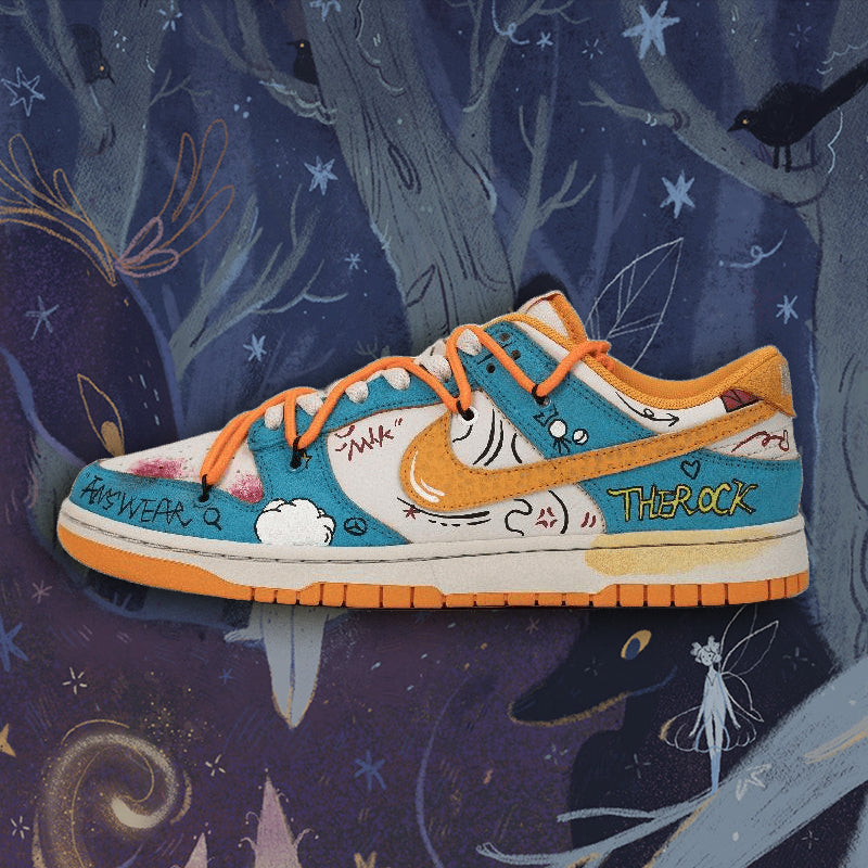 Custom color-blocking graffiti Dunk – hand-painted custom sneakers | DiySneakers