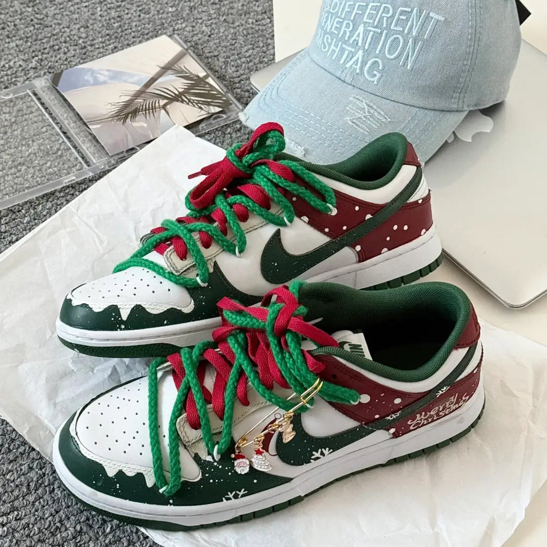 Custom Christmas Wonder Camp Dunk – hand-painted custom sneakers | DiySneakers