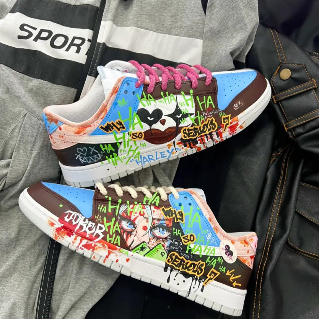 Custom Doodle 1 Male E Dunk Spilt Color Shoes – hand-painted custom sneakers | DiySneakers