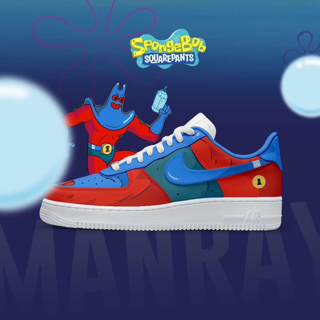 Yellow CuteSpongeBob - Manray - Custom Unisex Air Force 1 Skating Shoes