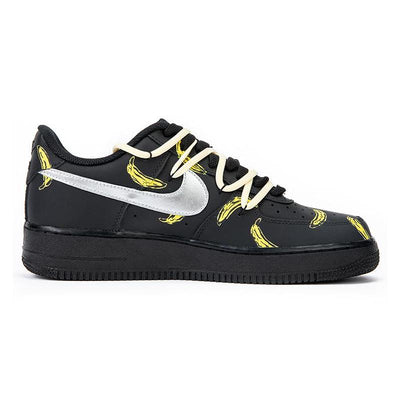Custom banana deconstructed wind shoelaces Air Force 1 Black – custom sneakers view 2 | DiySneakers