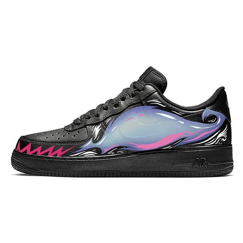 Custom Female movie-themed Venom spray painting Air Force 1 Black – hand-painted custom sneakers | DiySneakers