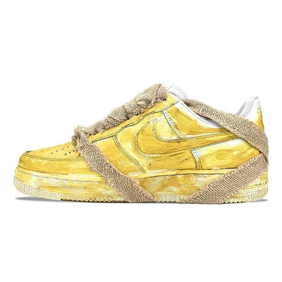 Custom tie-dyed aged yellow Air Force 1 Yellow – custom sneakers view 2 | DiySneakers