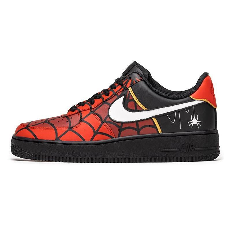 Custom The male superhero Spider-Man Air Force 1 Red/Black – hand-painted custom sneakers | DiySneakers