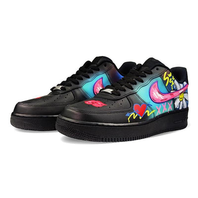 Custom Hand-drawn graffiti anime style Air Force 1 – custom sneakers view 2 | DiySneakers
