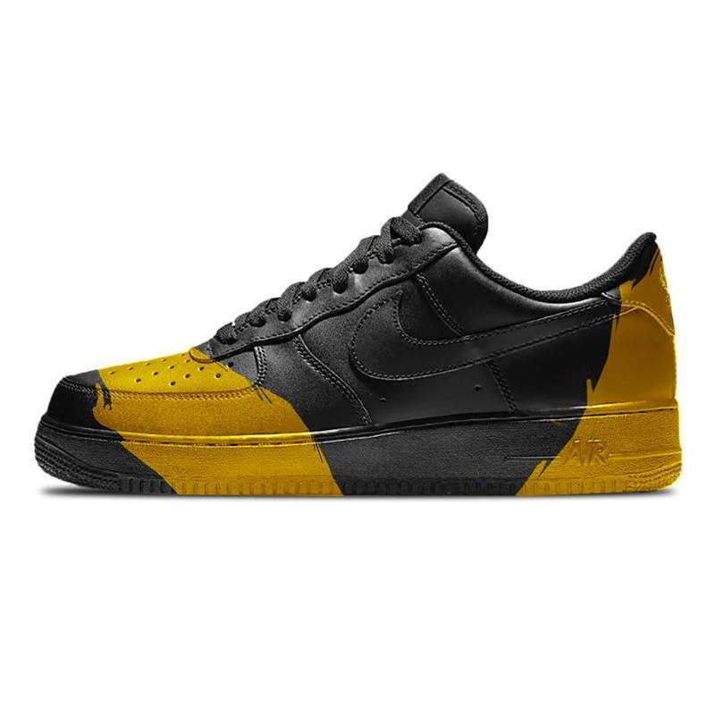 Custom Treasure-hunting captain Air Force 1 Black/Gold – hand-painted custom sneakers | DiySneakers