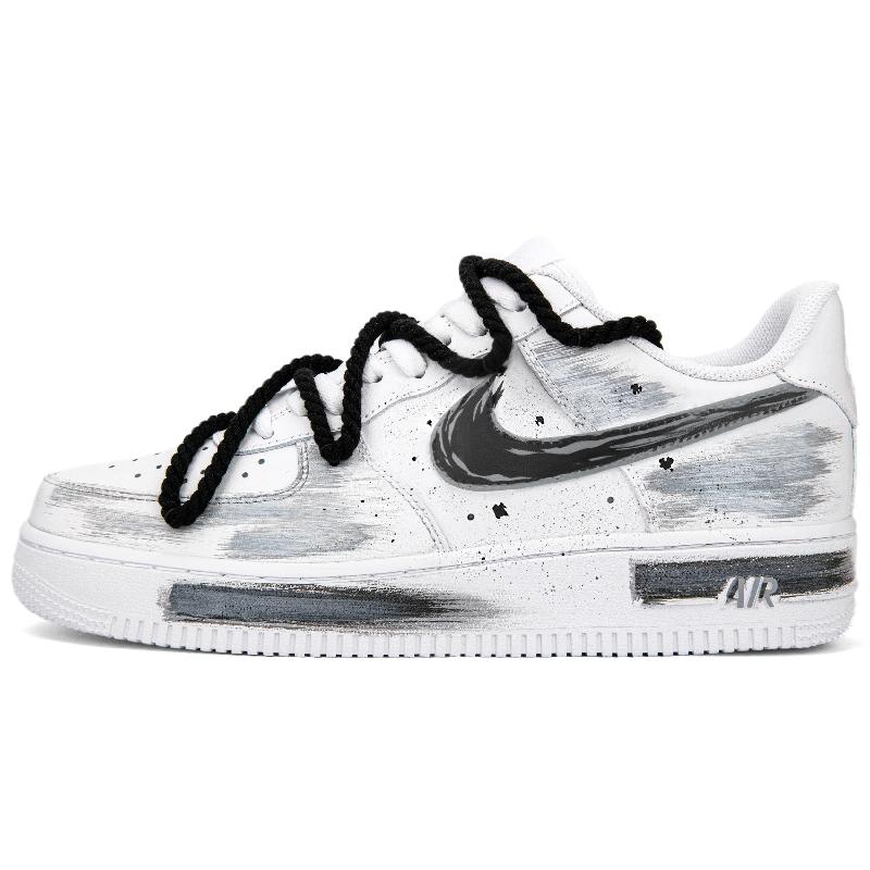 Custom Ink wash hook grey Air Force 1 Black – hand-painted custom sneakers | DiySneakers