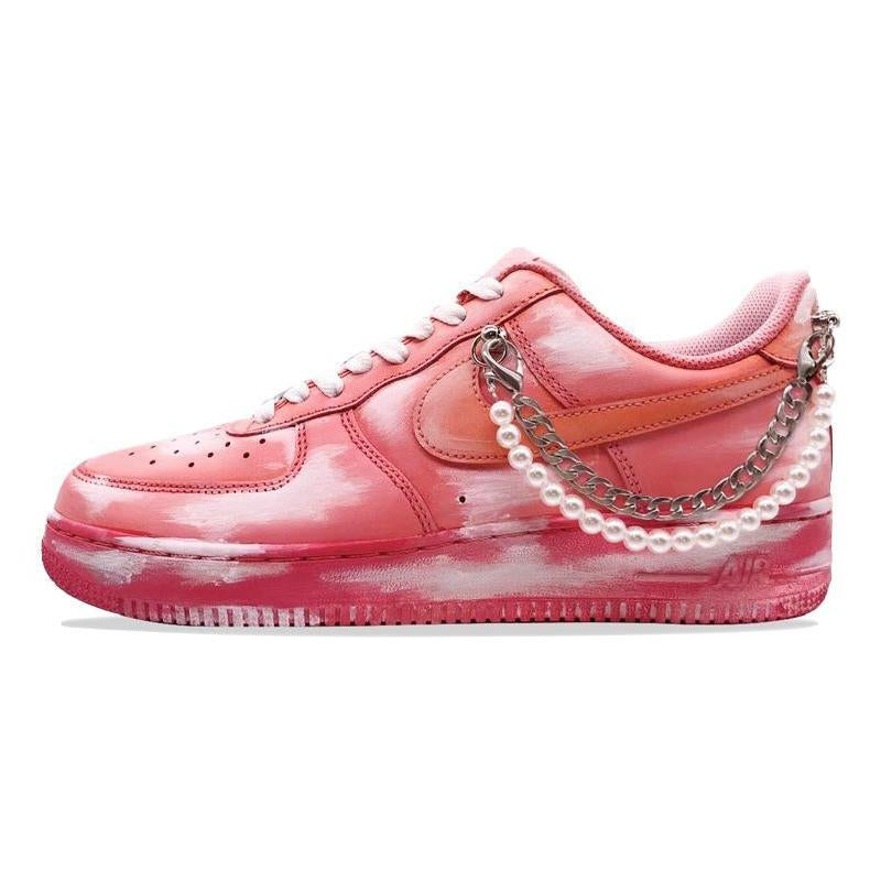 Custom Dye pink Air Force 1 Powder – hand-painted custom sneakers | DiySneakers