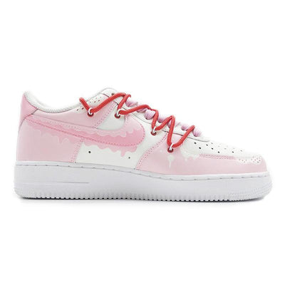 Custom Strawberry hand-painted pink and white Air Force 1 Pink/white – custom sneakers view 2 | DiySneakers