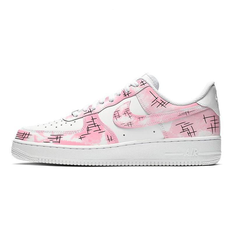 Custom and Jeremy pink and white Air Force 1 – hand-painted custom sneakers | DiySneakers