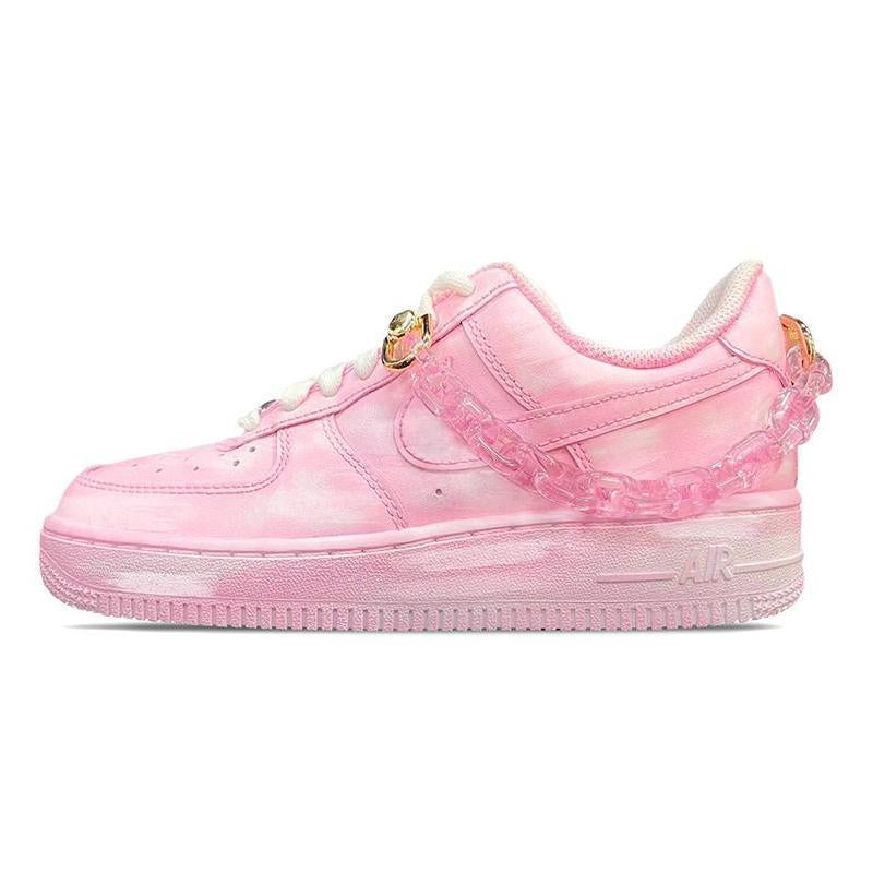 Custom Valentine Day is dyed pink with alcohol scratch-off cards Air Force 1 – hand-painted custom sneakers | DiySneakers