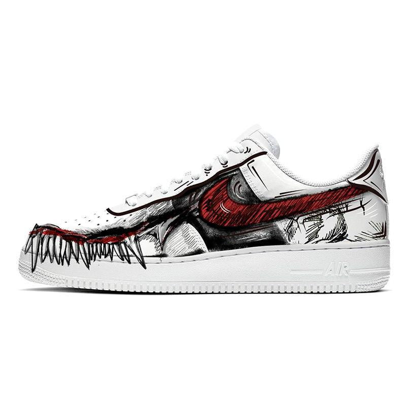 Custom The theme of the male movie Venom is black, white and red Air Force 1 – hand-painted custom sneakers | DiySneakers