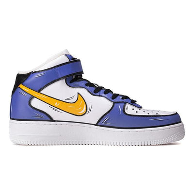 Custom The male version of the Lakers in the 2D style, purple and gold Air Force 1 – custom sneakers view 2 | DiySneakers