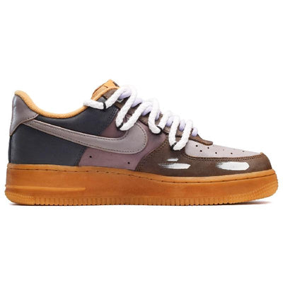 Custom The male and female plush bears are black, brown and purple Air Force 1 Black-brown Purple – custom sneakers view 2…