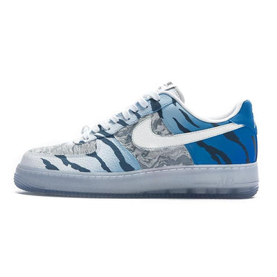 Custom style in the Year of the Tiger, white and blue Air Force 1 Low EMB Sneakers White/Blue – custom sneakers view 2 | D…