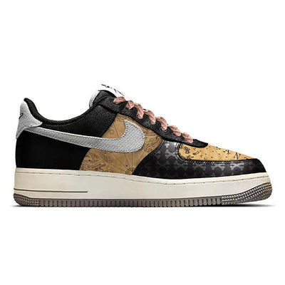 Custom Male pirate treasure map in black and yellow Air Force 1 – custom sneakers view 2 | DiySneakers