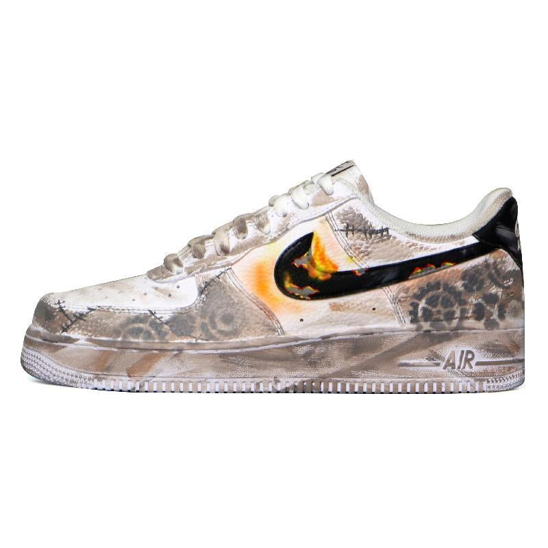 Custom Wasteland flame Air Force 1 – hand-painted custom sneakers | DiySneakers