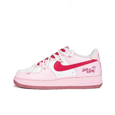 Custom Love Diary Air Force 1 White/Pink – custom sneakers view 2 | DiySneakers