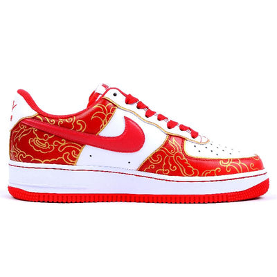 Custom gold and red New Year greetings for the Year of the Rabbit Air Force 1 – custom sneakers view 2 | DiySneakers