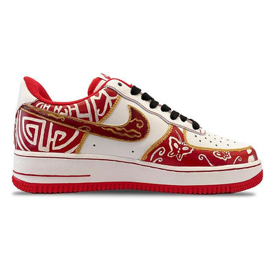 Custom New Year lion dance paper-cuts for both and Air Force 1 – custom sneakers view 2 | DiySneakers
