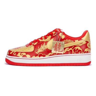 Custom AF1 auspicious wedding shoes featuring dragons and phoenixes Air Force 1 – custom sneakers view 2 | DiySneakers
