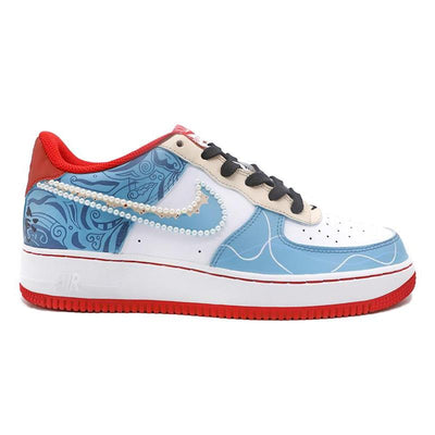 Custom Chinese-style Peking Opera in red, white and blue Air Force 1 Red/White/Blue – custom sneakers view 2 | DiySneakers