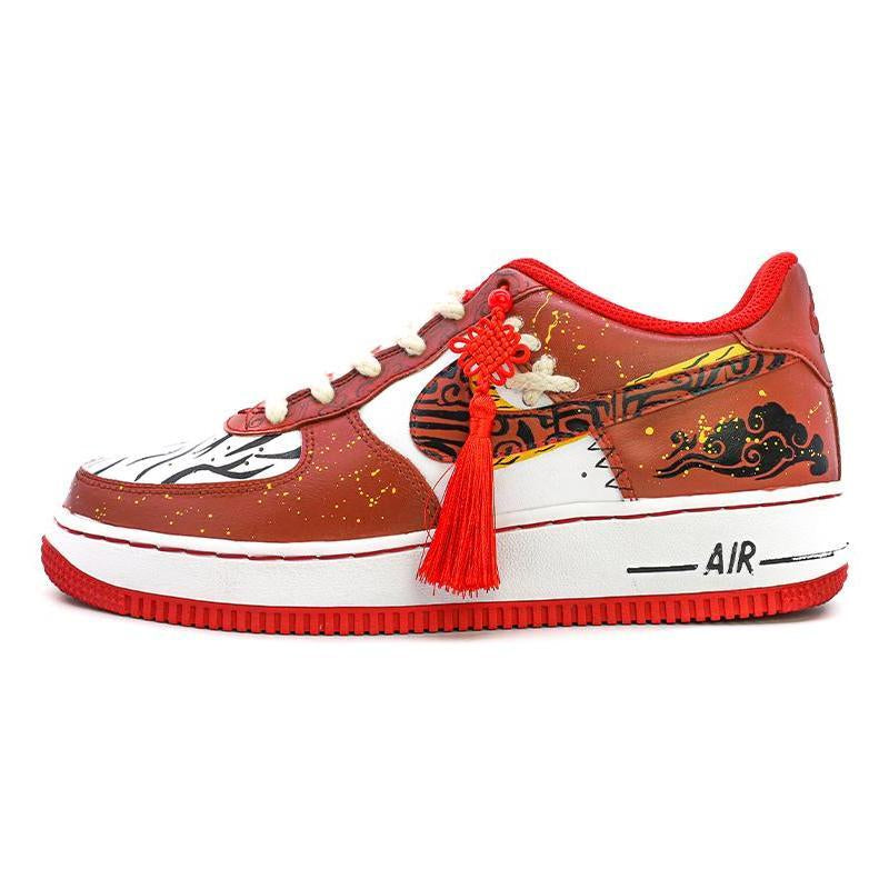 Custom Black and red Chinese knot for Air Force 1 – hand-painted custom sneakers | DiySneakers