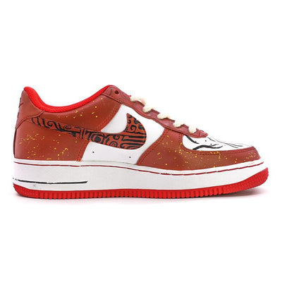 Custom Black and red Chinese knot for Air Force 1 – custom sneakers view 2 | DiySneakers