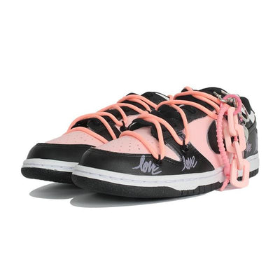 Custom pink bow Dunk Black – custom sneakers view 2 | DiySneakers
