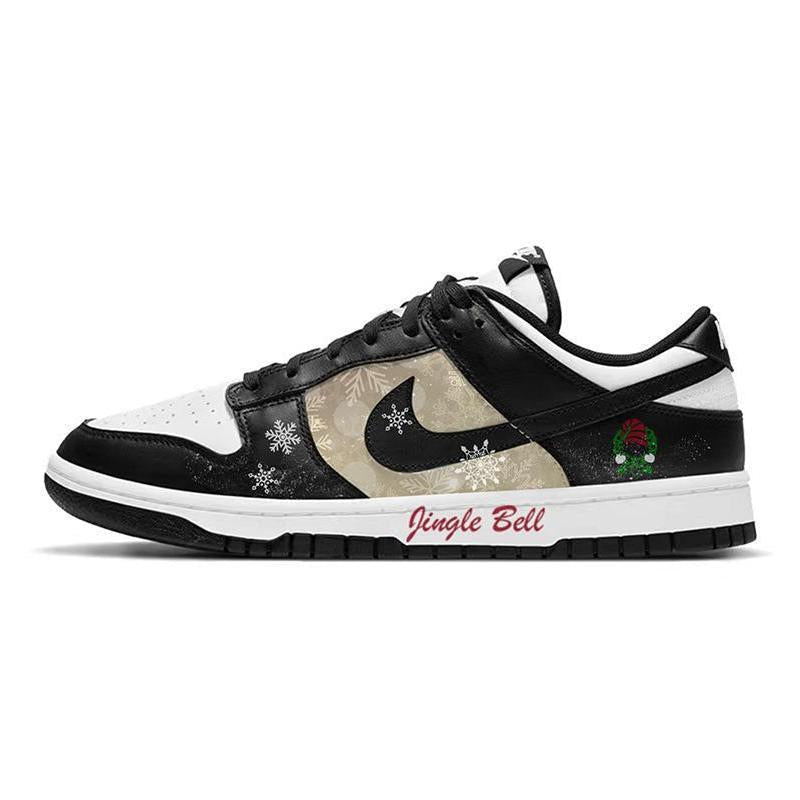 Custom Christmas candy Dunk White/black – hand-painted custom sneakers | DiySneakers