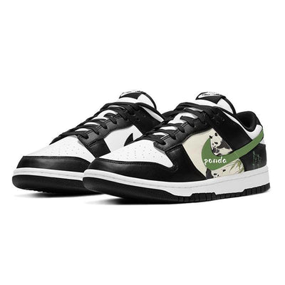Custom Bamboo Garden Panda Dunk White/black – custom sneakers view 2 | DiySneakers
