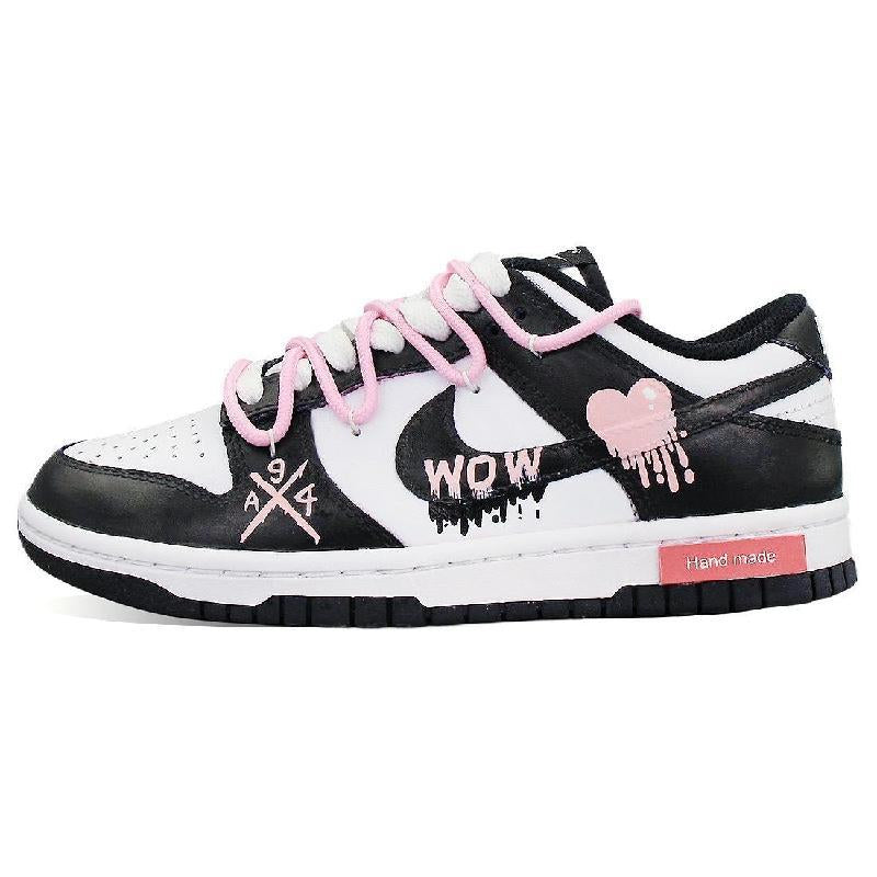 Custom Sweet and cool black powder Dunk Black/white/pink – hand-painted custom sneakers | DiySneakers