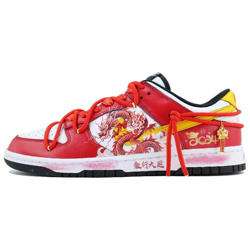 Custom A woman with the great fortune of the Dragon Dunk – hand-painted custom sneakers | DiySneakers