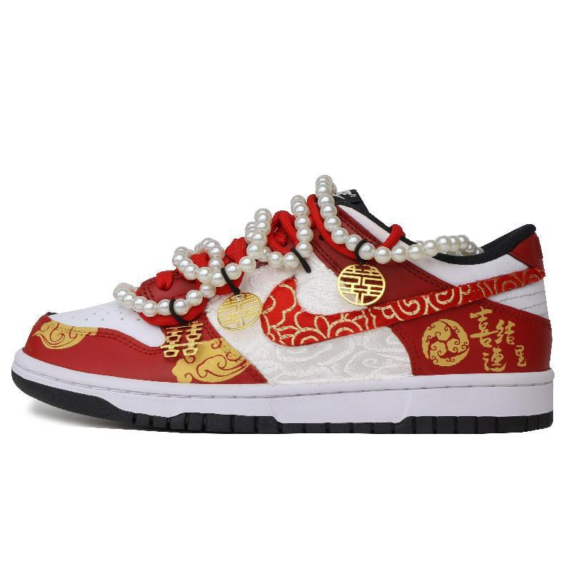 Custom The woman got married happily Dunk – hand-painted custom sneakers | DiySneakers