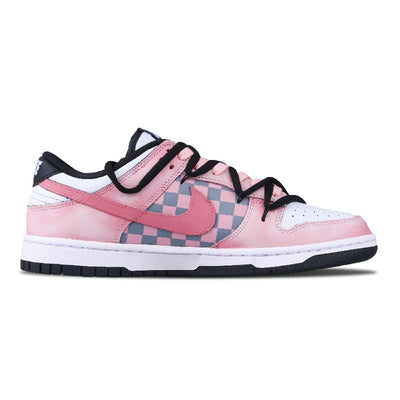 Custom The female style delicately sniffs the rose Dunk Black/Pink – custom sneakers view 2 | DiySneakers