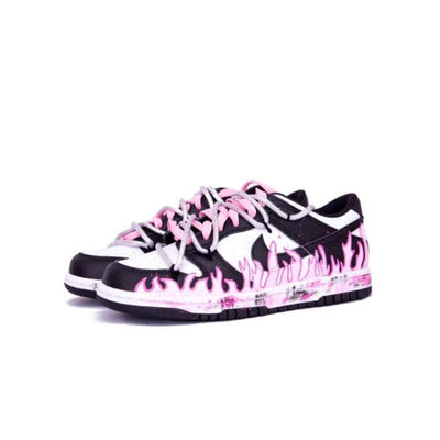 Custom Blazing Fire Dunk Dark Obsidian/Fierce Pink/White – custom sneakers view 2 | DiySneakers