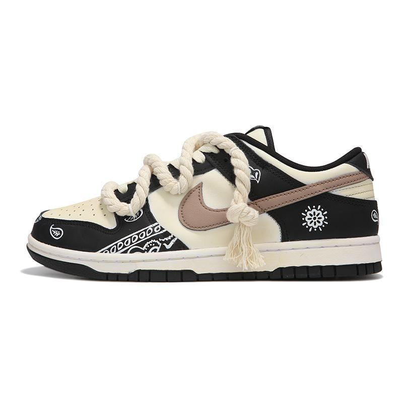 Custom Female cashew flower panda Dunk – hand-painted custom sneakers | DiySneakers